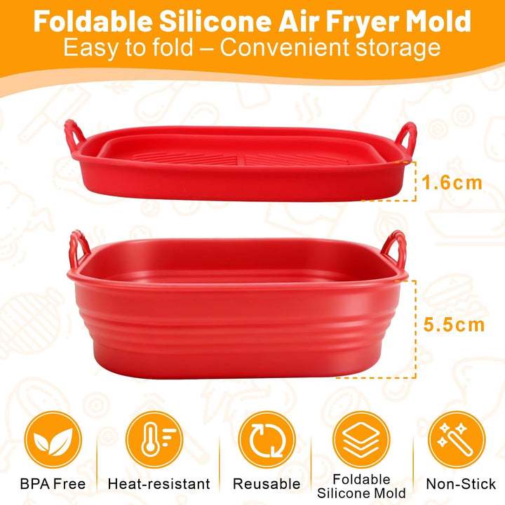 Silikonform für Heissluftfritteuse Zubehör | Air Fryer Liners Wiederverwendbar anstelle Airfryer Bac