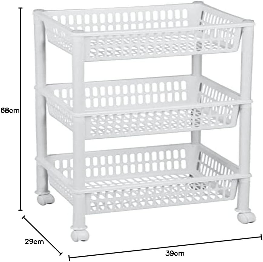 Plast Team Öko-Trolley mit 3 Körben, weiss, Einheitsgrösse Einheitsgrösse Weiss, Einheitsgrö&#x