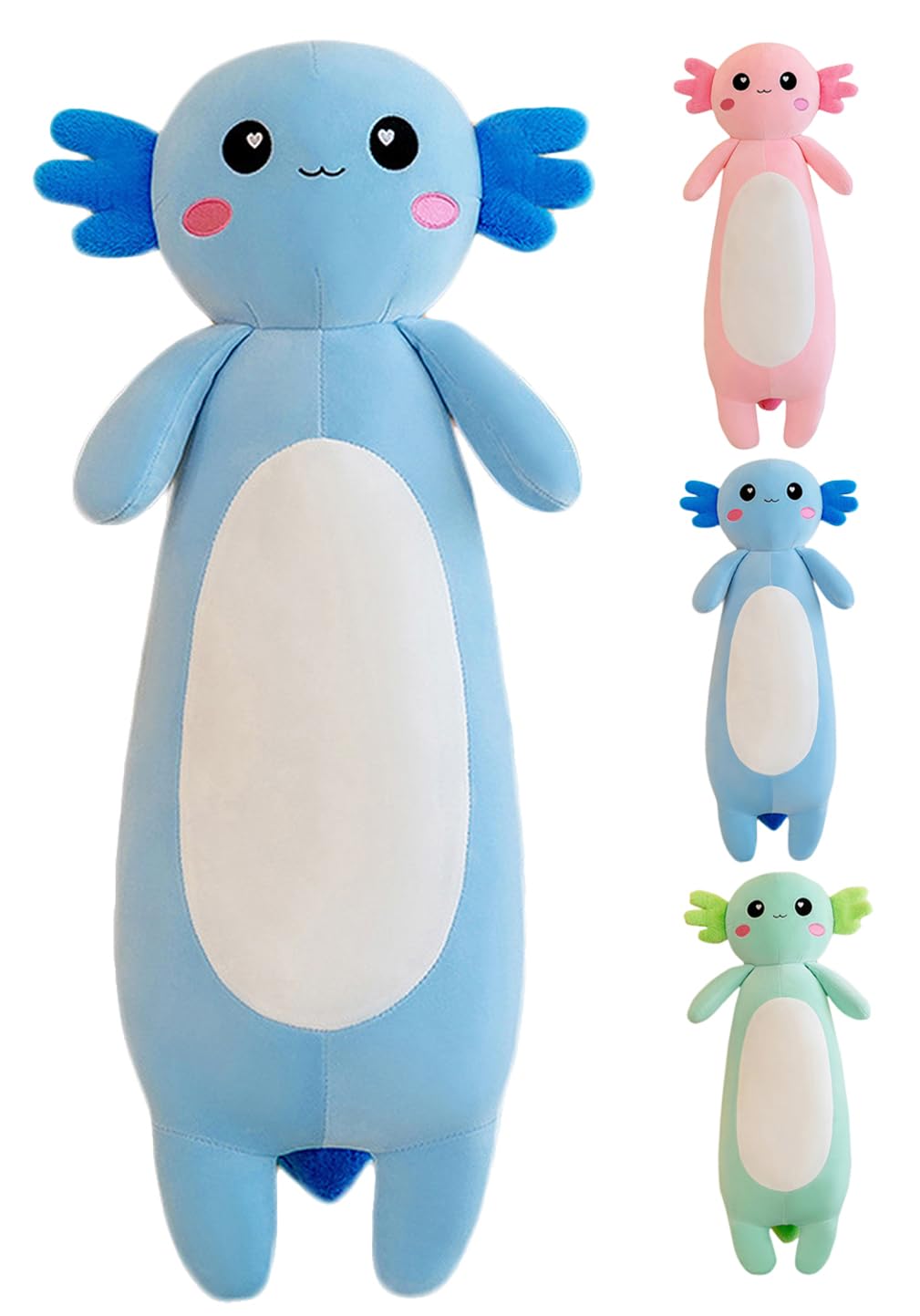 Kekeso Langes Axolotl Plüschtier,Kawaii Axolotl Kuscheltier Stofftier Rosa Axolotl Plüsch-Kissen, fü