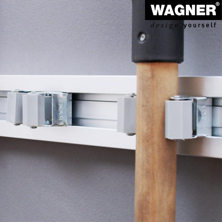 WAGNER - hooks4tools - Gerätehalter ABLAGE - 220 x 130 x 45 mm, Stahl beschichtetet Ral 9006, für Br