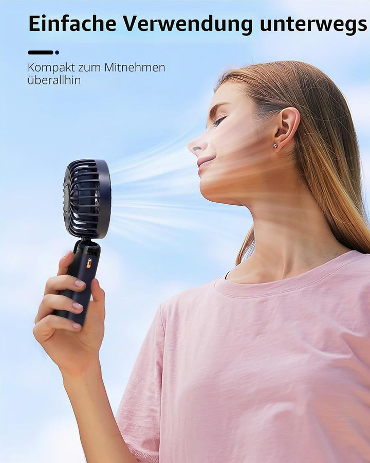 Koonie Handventilator, Tragbarer Mini Ventilator, USB Taschenventilator, 8 Stunden Batteriebetrieben