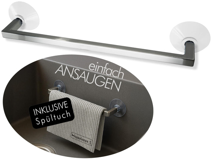 HappyLappy Spültuchhalter | Lappenhalter für Spülbecken ohne Bohren ohne Kleben | Spüllappenhalter m