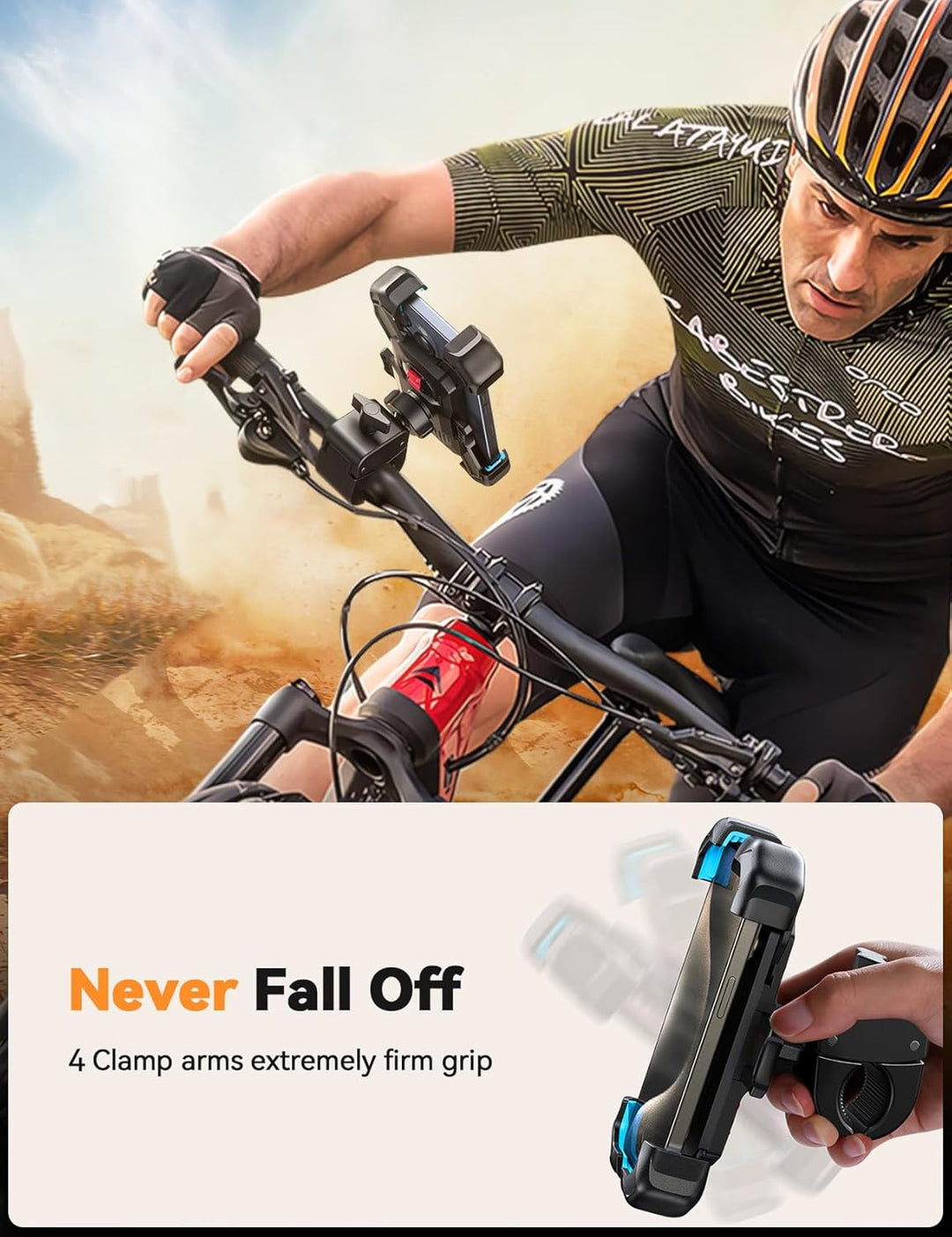 JOYROOM 2025 Handyhalterung Fahrrad & Motorrad & e Scooter, [1s Auto-Sperre][100mph Militär Anti-Sha