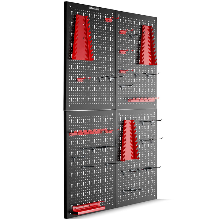 tectake® Werkzeug Lochwand aus Metall, 160 x 60 x 2 cm, Werkzeugwand Lochplatte, inkl. Werkzeughalte