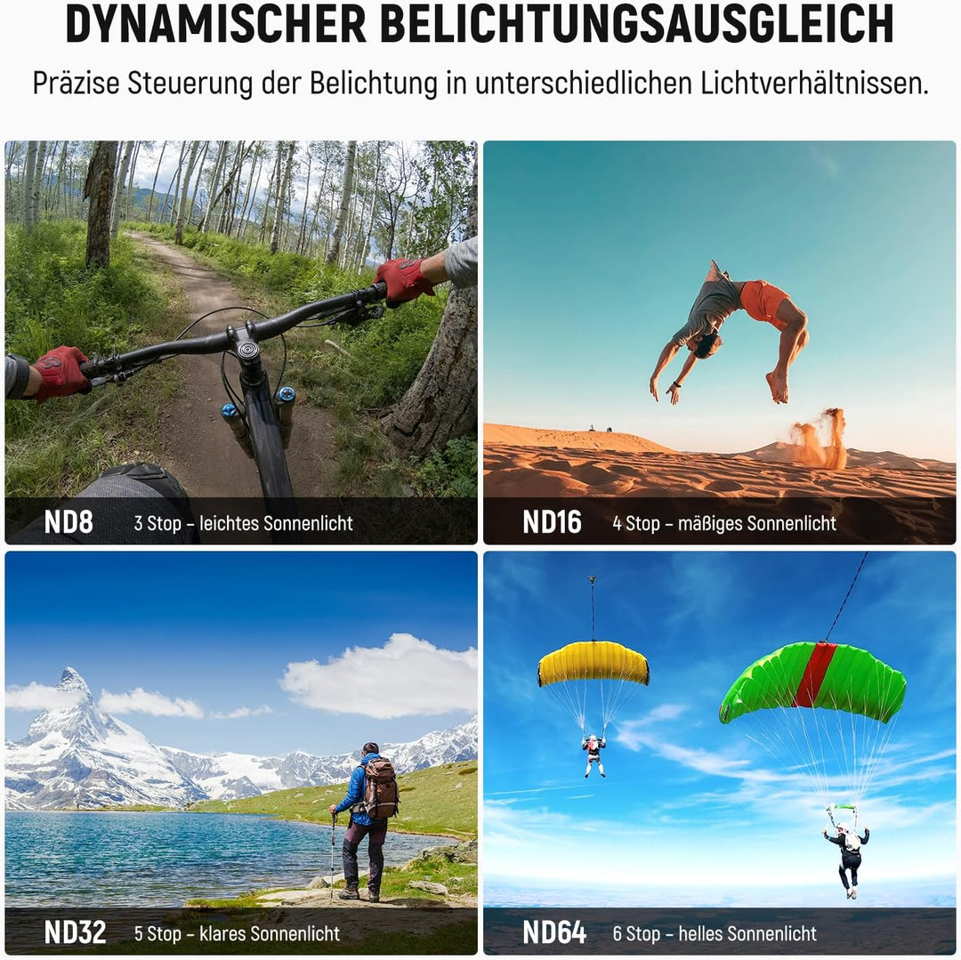 NEEWER ND Filter Set Kompatibel mit DJI Osmo Nano (ND8/16/32/64), 4er Pack, aufschraubbarer Graufilt