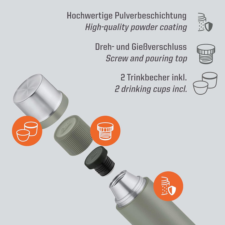 Esbit Thermoflasche Sculptor - Isolierte Flasche aus Edelstahl für warme und kalte Getränke – 1000 m
