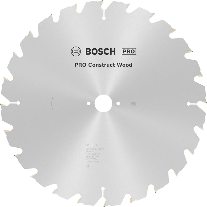 Bosch Accessories Bosch Professional 1x Kreissägeblatt Construct Wood (für Holz, Sägeblatt Ø 350 x 3