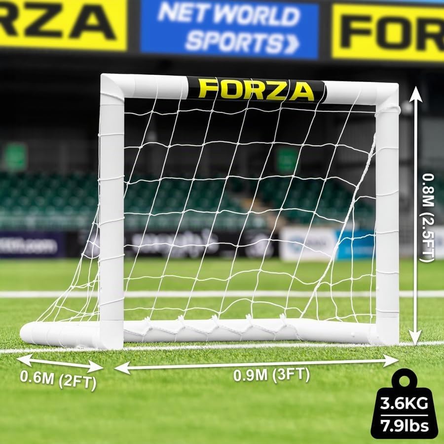 FORZA Mini Zieltor 0.9m x 0.6m – Robustes PVC Fussballtor für Präzisionstraining – Indoor &amp; Outdoor