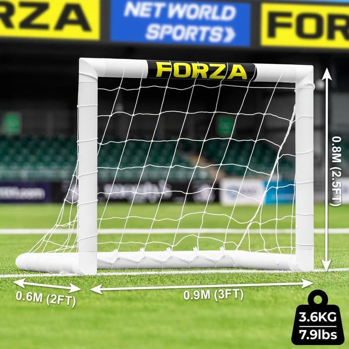 FORZA Mini Zieltor 0.9m x 0.6m – Robustes PVC Fussballtor für Präzisionstraining – Indoor &amp; Outdoor