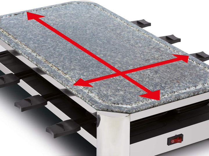 FRITEL Steingrill SG 2180 – Hotstone Grill/Raclette Weihnachten – Naturstein – 1500 W - PFAS-Frei– 4