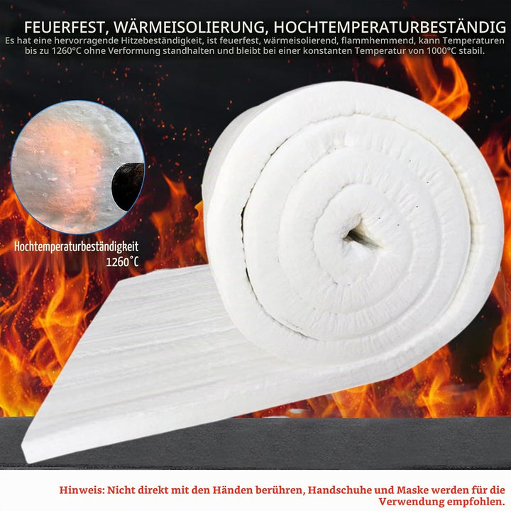 Keramikfaser-Isolierdecke 400x610x25mm (2 Stück) - Feuerfeste Hitzeschutzmatte für Öfen, Pelletöfen,