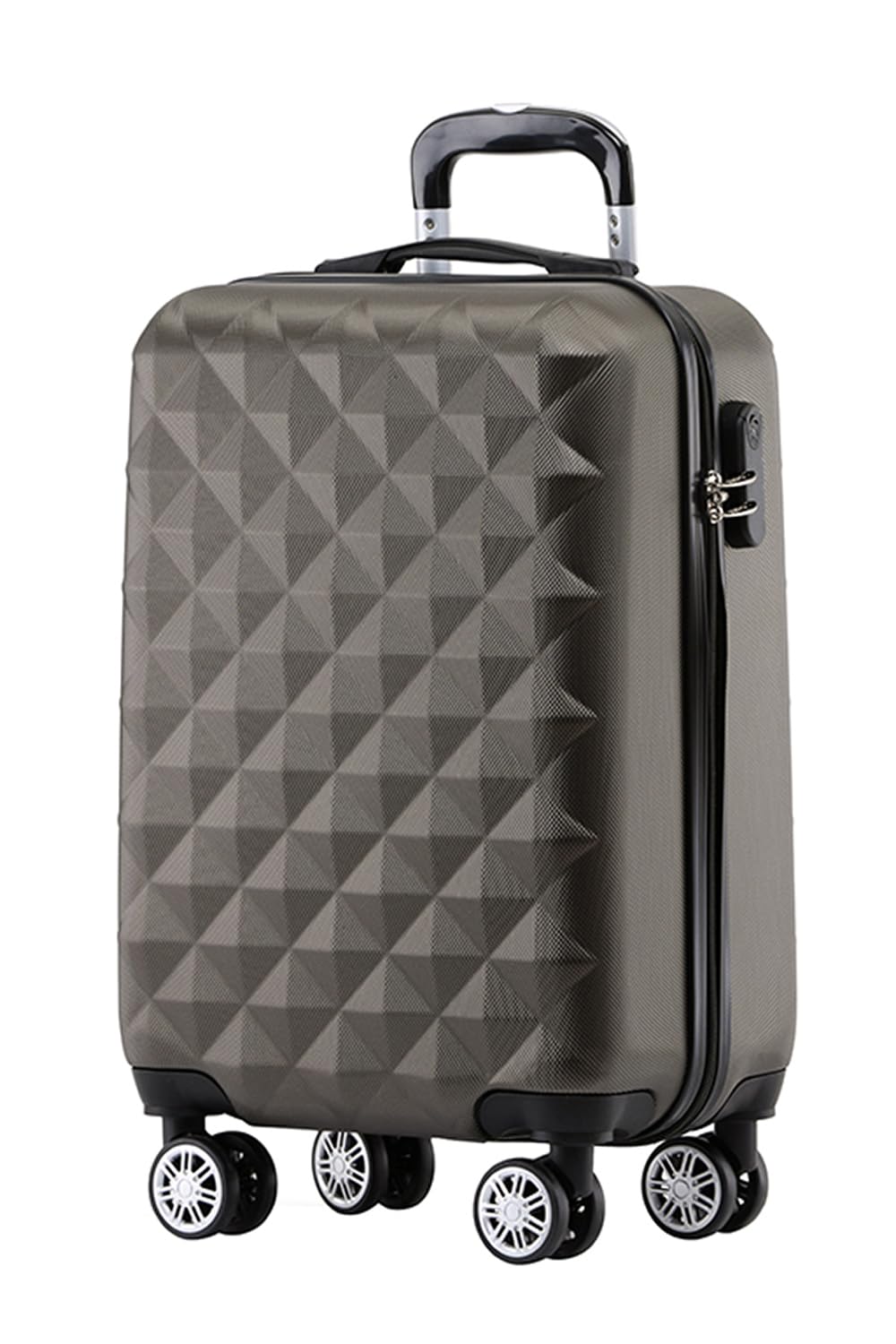 BEIBYE Zwillingsrollen 2066 Hartschale Trolley Koffer Reisekoffer Handgepäck Boardcase M (Coffee, M)