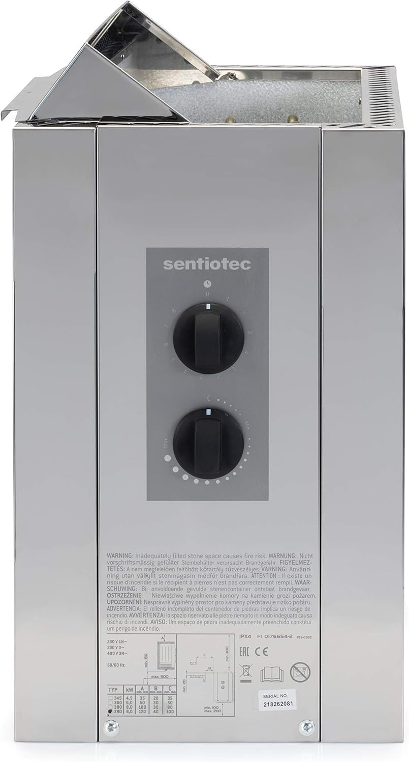 Sentiotec Saunaofen Viking - 6.0 kW, Steuereinheit: Eingebaut