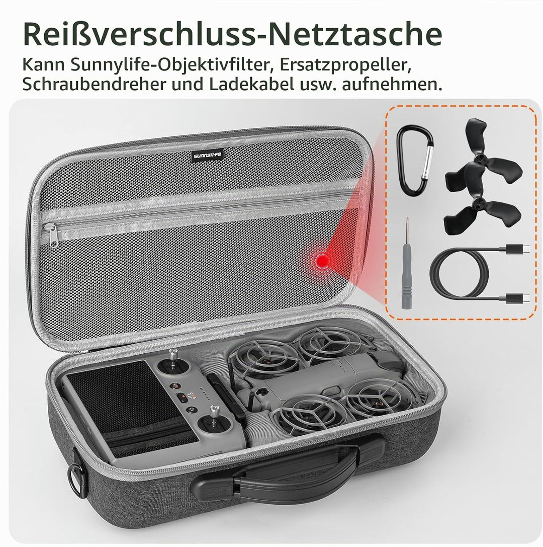 ZJRXM Tasche für DJI Neo 2 Zubehör und RC 2 Controller, Tragbar Schutztasche für DJI Neo 2 Drohne,RC
