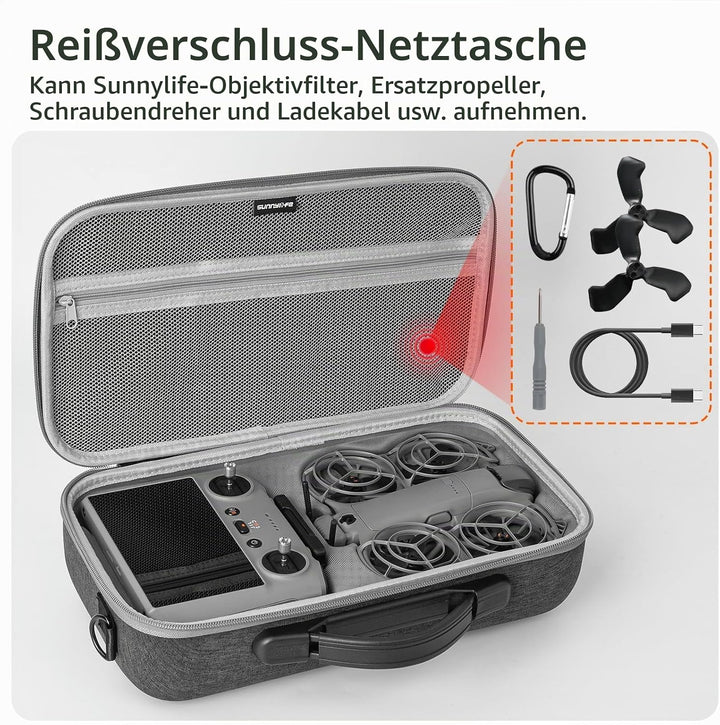 ZJRXM Tasche für DJI Neo 2 Zubehör und RC 2 Controller, Tragbar Schutztasche für DJI Neo 2 Drohne,RC