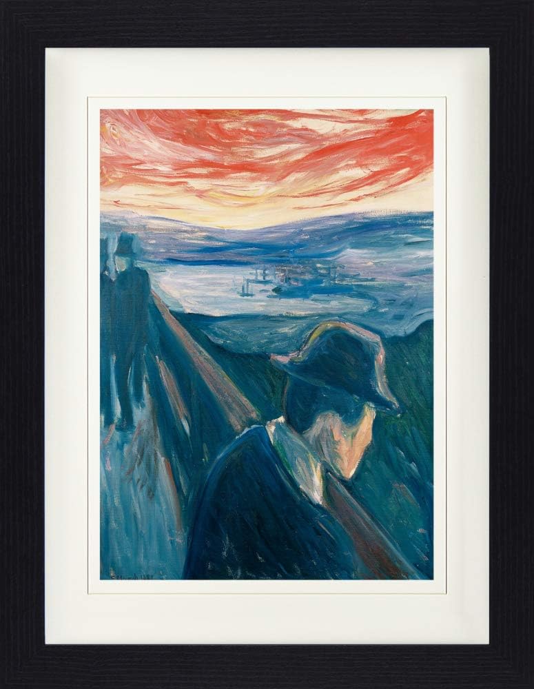 1art1 Edvard Munch Poster Die Verzweiflung, 1892 Gerahmtes Bild Mit Edlem Passepartout | Wand-Bilder