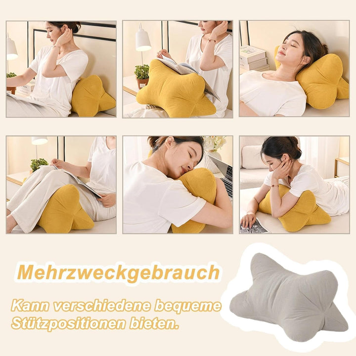 Nackenkissen Lesekissen, Leseknochen Nackenrolle, Ergonomische Form, Leseknochen, Lendenstütze Flexi