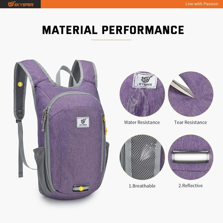 SKYSPER 10L Faltbarer Rucksack Ultraleicht Tagesrucksack Wasserfest Daypack Reiserucksack Wanderruck