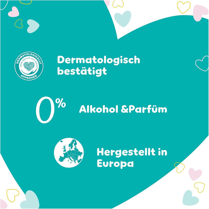 Pampers Sensitive Feuchttücher 12 Packungen mit 52 Stück - 624 Feuchttücher, ohne Duft, für eine san