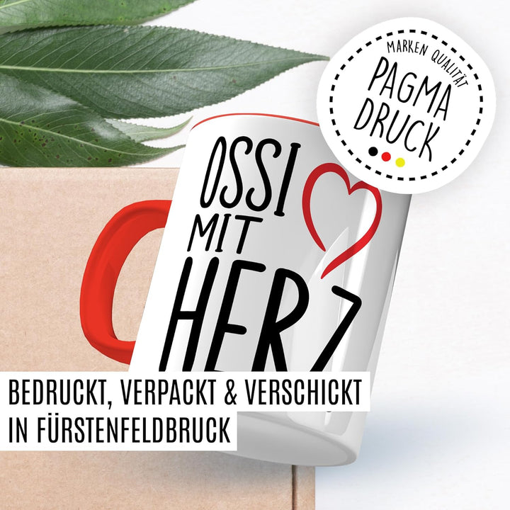 Ostdeutschland Tasse mit Spruch – Geschenk Ossi mit Herz – Kaffeetasse 330ml aus Keramik – DDR Osten