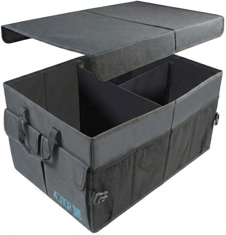 4DOOR 3x Kofferraumtasche/Auto Organizer XXL (85 Liter) - faltbar, rutschfest, stabil mit Deckel - B