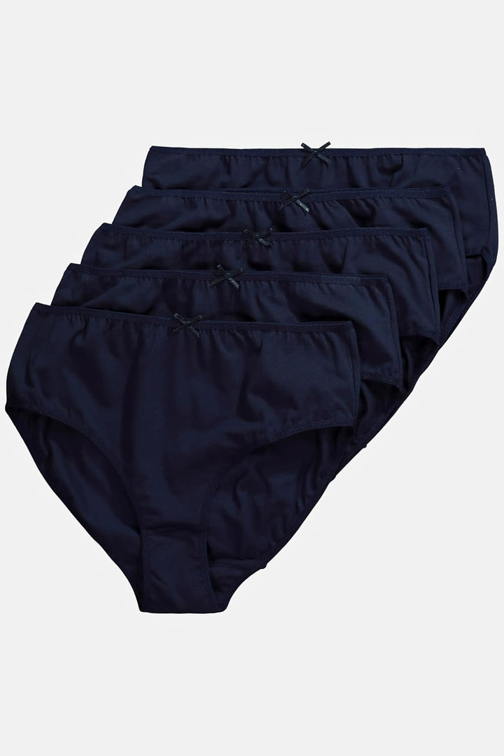 Ulla Popken Damen Taillenslip (5er Pack) 74-76 Nachtblau, 74-76 Nachtblau