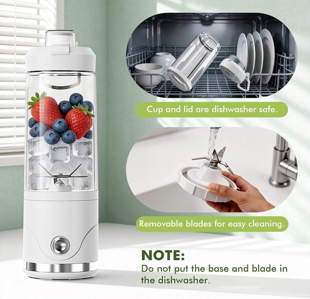 Tragbarer Mixer und Smoothie-Maker, 650ml Elektrischer Mixer Smoothie Maker, 2 Mixmodi und 4000 mAh
