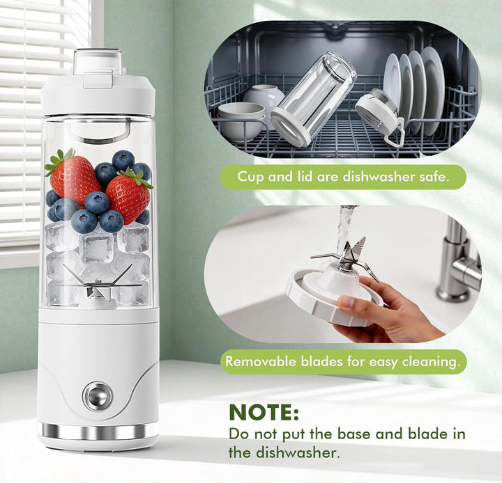 Tragbarer Mixer und Smoothie-Maker, 650ml Elektrischer Mixer Smoothie Maker, 2 Mixmodi und 4000 mAh
