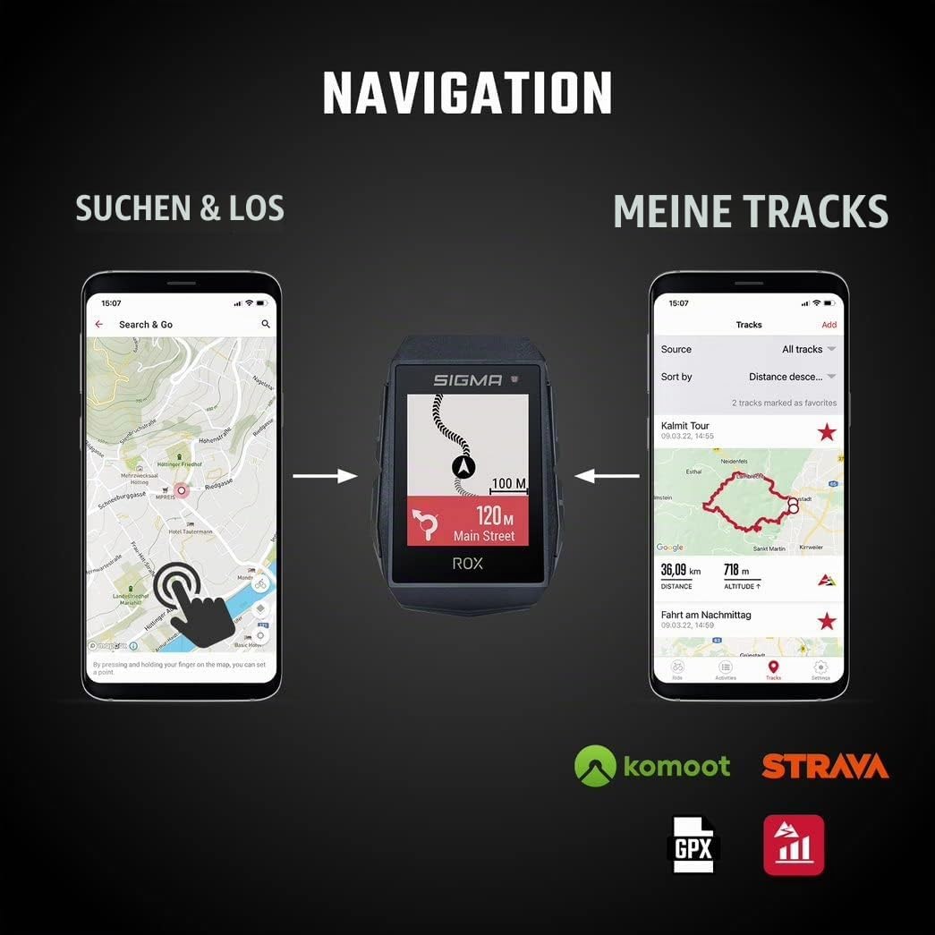 SIGMA SPORT ROX 11.1 EVO White HR Set | Fahrradcomputer kabellos GPS &amp; Navigation inkl. Short Butler