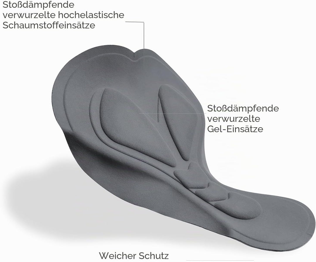 Lo.gas Damen Radhose 3D Gel gepolsterte Trägerhose mit breitem Bund für Radfahren, Spinning, Rennrad
