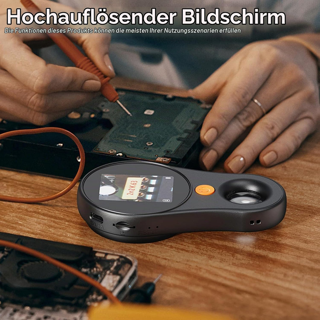 WIYETY Mini-Mikroskop: Hand Mikroskop Tragbares Taschenmikroskop mit 2" IPS-Bildschirm, 500X Kinderm