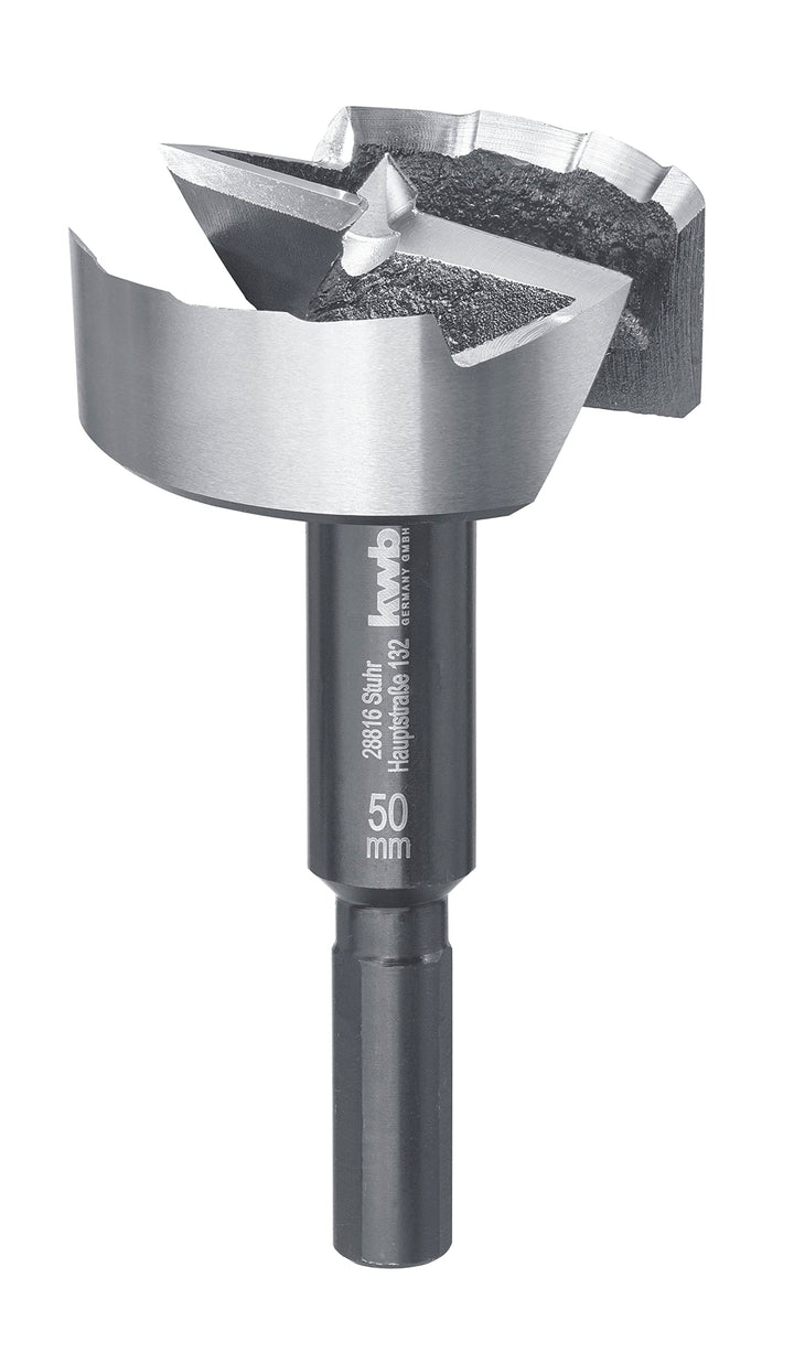 kwb SPEED Forstnerbohrer ø 50 mm aus vergütetem Spezialstahl mit präzisem Wellenschliff, Zentrierspi