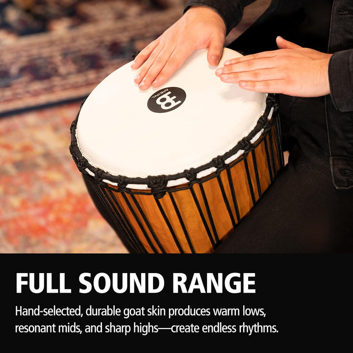 Meinl Percussion HDJ4-L Wood Djembe, Headliner/Nile Series, Rope Tuned, 30,48 cm (12 Zoll) Durchmess