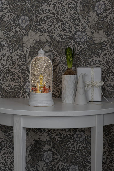 Konstsmide LED Wasserlaterne, weiss, London Szene", rotierend, mit an/aus Schalter, 5h Timer, 1 warm