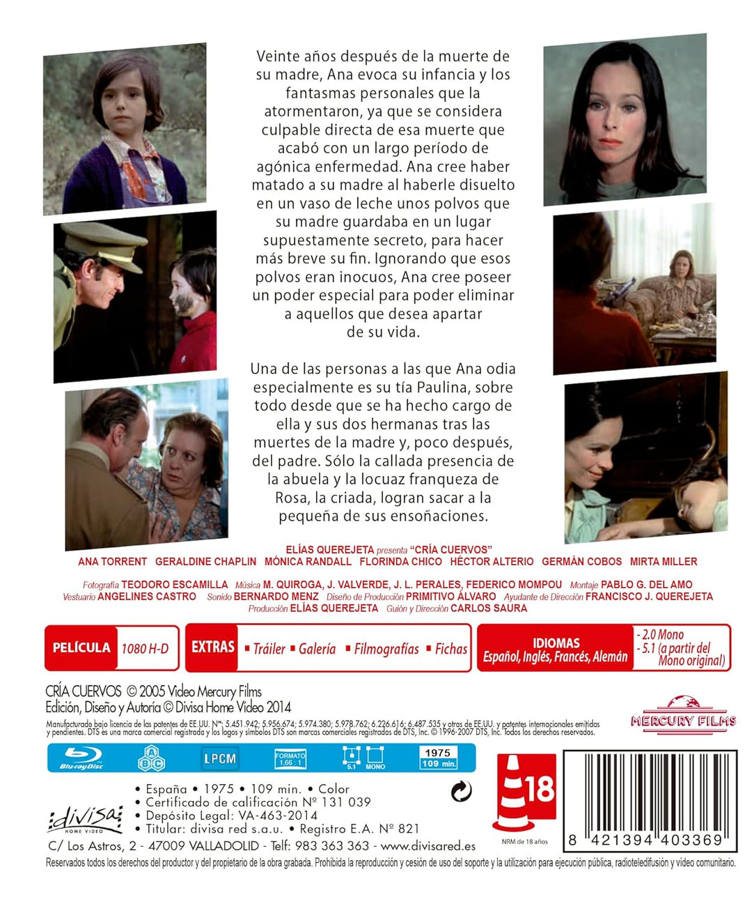 Cría Cuervos [Spanien Import mit deutschen Untertiteln] [Blu-ray], Blu-ray