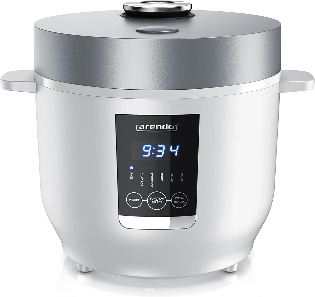 Arendo - Reiskocher - Muktikocher - Dampfgarer - 2l - Warmhaltefunktion - antihaftbeschichteter Gart