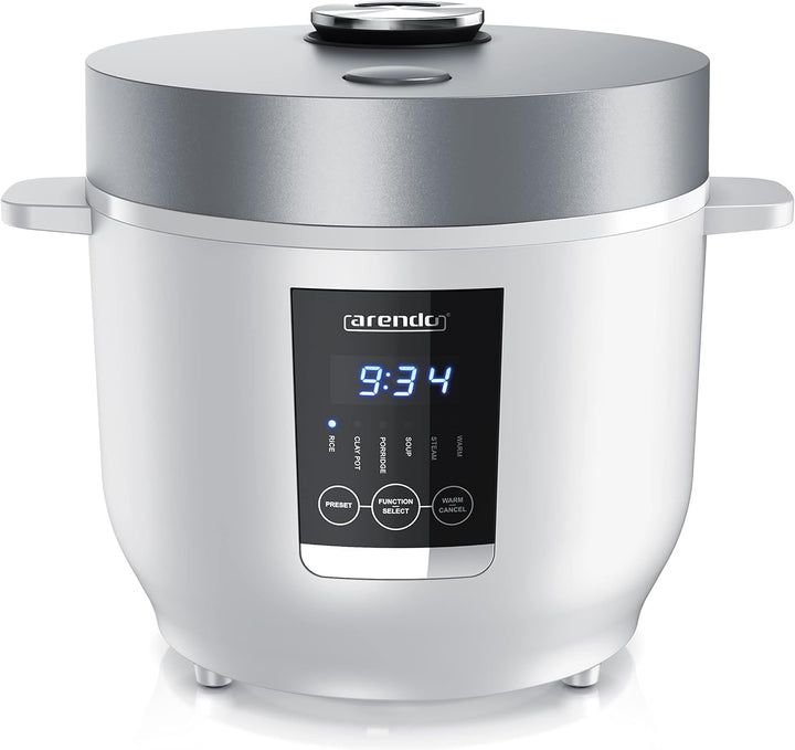 Arendo - Reiskocher - Muktikocher - Dampfgarer - 2l - Warmhaltefunktion - antihaftbeschichteter Gart