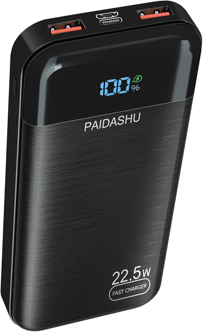 Solar Powerbank Wasserdichtes Solar Ladegerät USB C Externer Akku Solarladegeräte mit Outputs, Power