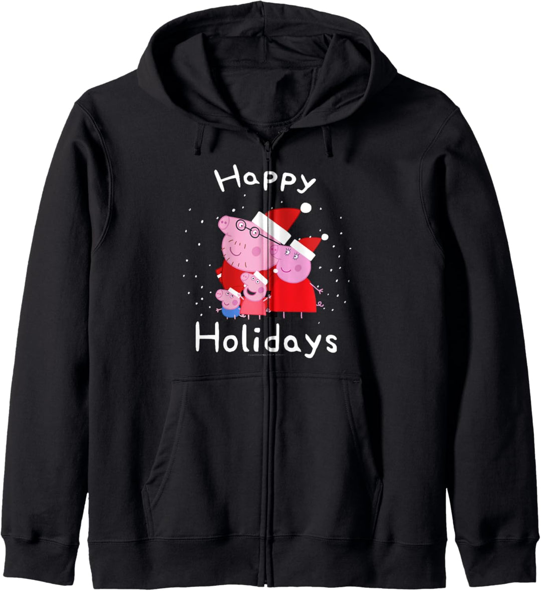 Peppa Pig Christmas Family Portrait Happy Holidays Snow Logo Kapuzenjacke