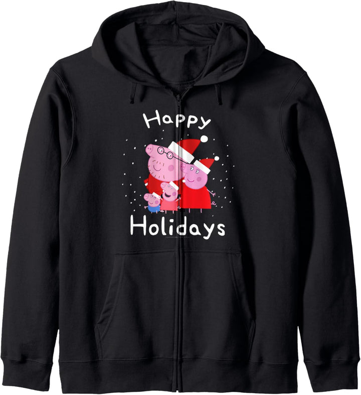 Peppa Pig Christmas Family Portrait Happy Holidays Snow Logo Kapuzenjacke