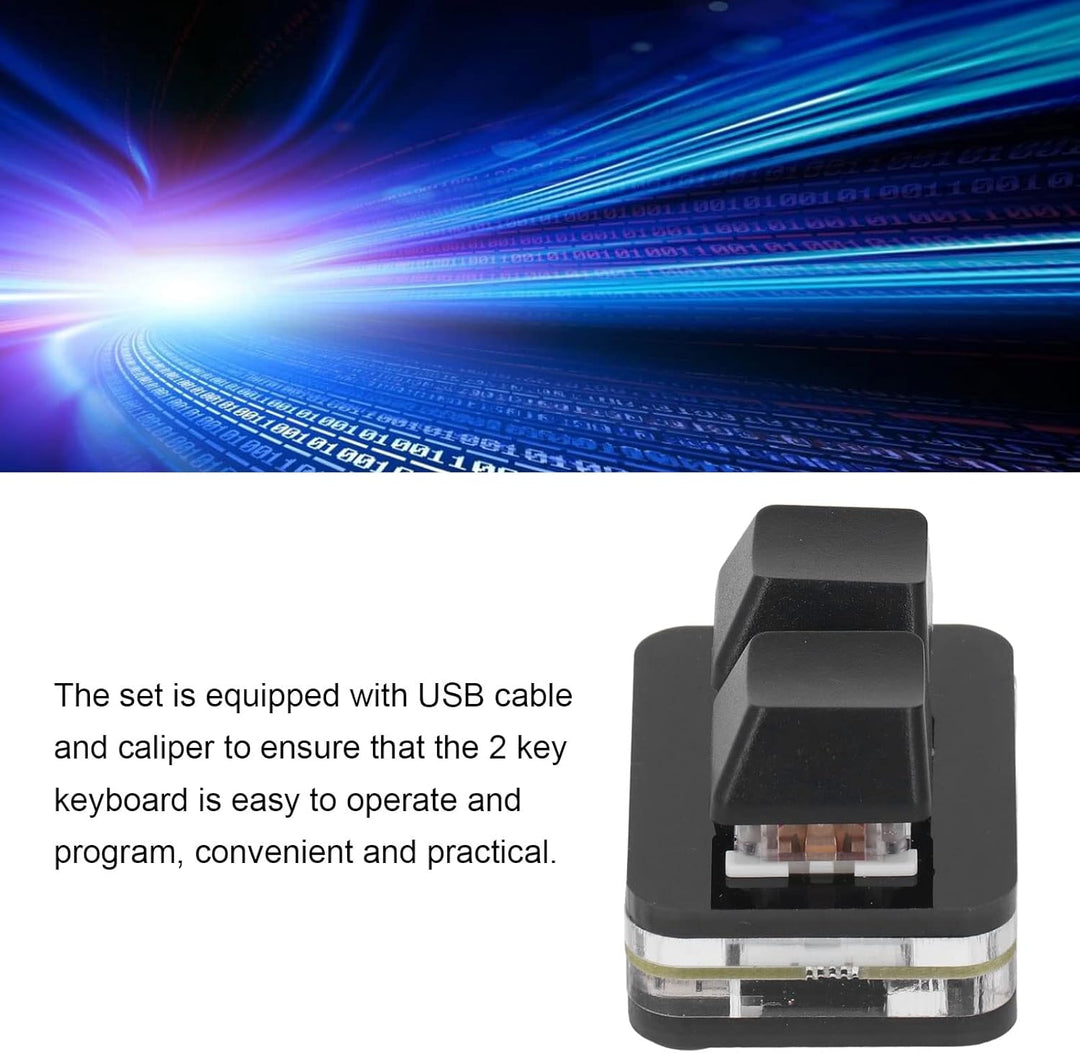 2 Tasten Tastatur für OSU, USB Gaming Tastatur mit Rotem Achsenschalter, Mechanische Mini Hotswap Ta