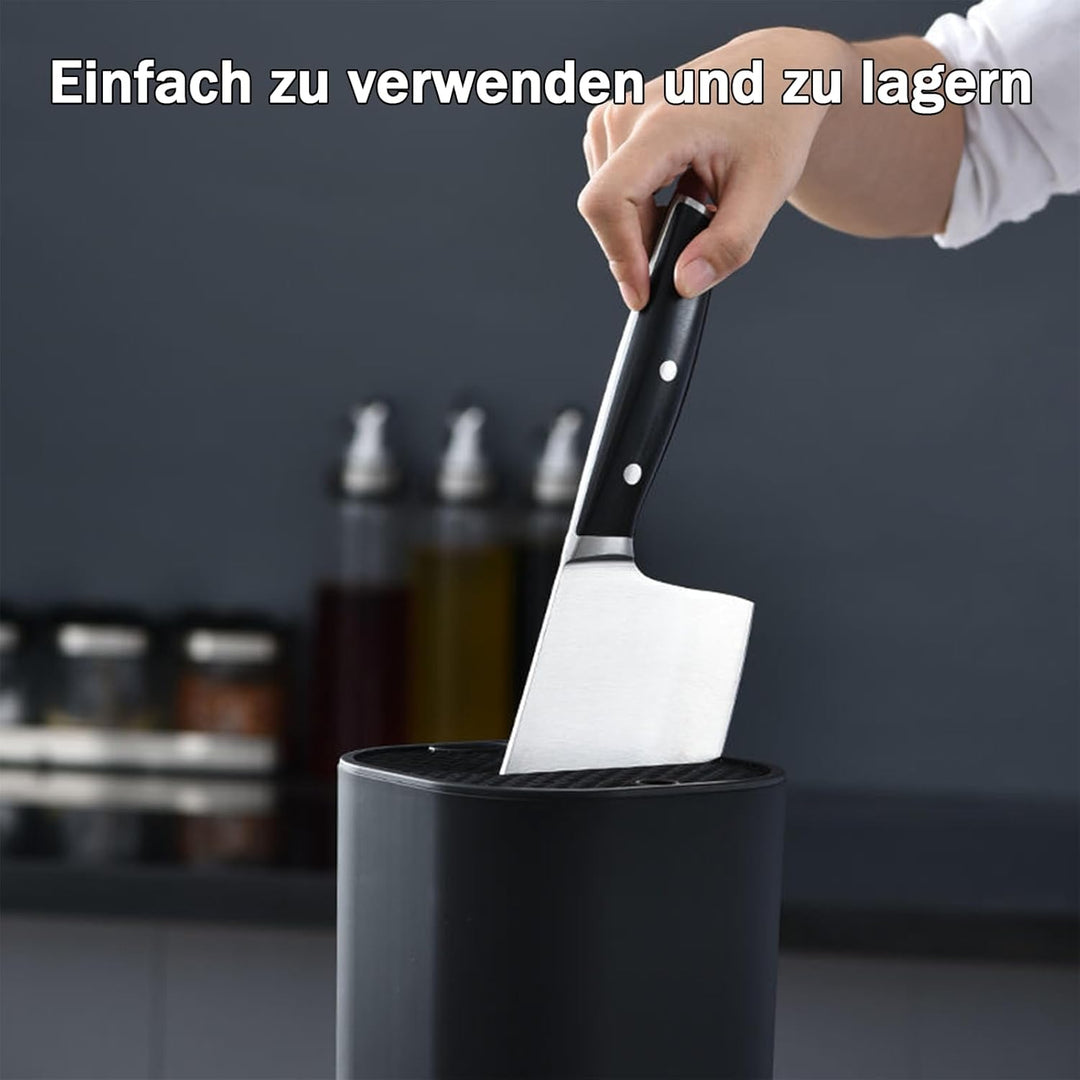 Messerblock Ohne Messer, Moderner Quadratischer Universal-Messerhalter mit 14 +2 Schlitzen und Drain