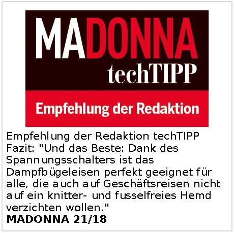Sichler Haushaltsgeräte Reisebügeleisen: 2in1-Reise-Dampfbügeleisen mit Dampfbürste, 800 W, 110 & 23