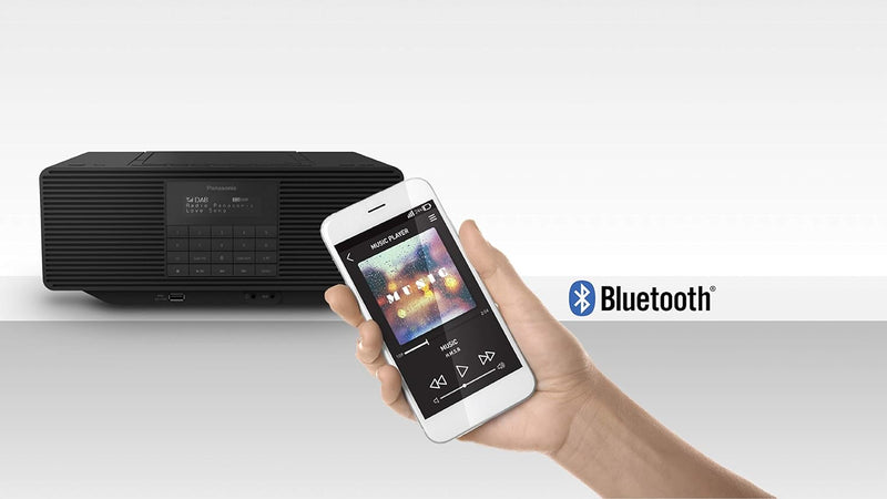 Panasonic RX-D70BTEG-K Digitalradio mit CD (DAB+, Stereo Klang, Bluetooth, UKW, Netz- & Batteriebetr