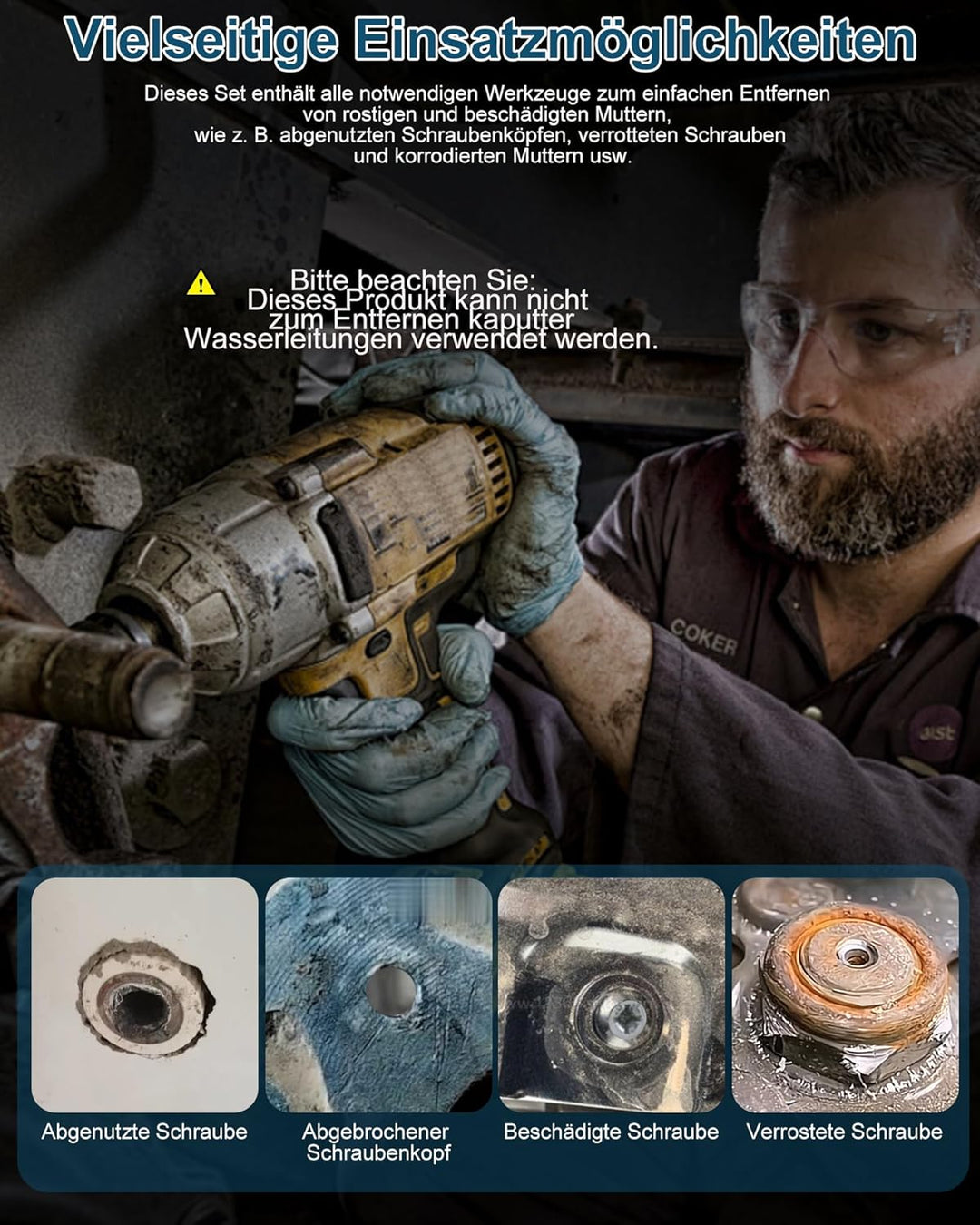 XSTARYE 26Tlg Linksausdreher Schrauben Ausdreher Set mit Sechskant-Adapterbolzen für beschädigte, ve