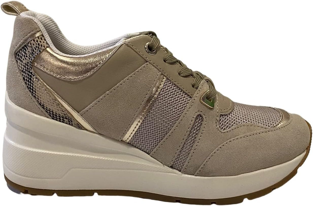 Geox Mädchen D Zosma Sneaker 40 EU Lt Taupe, 40 EU Lt Taupe