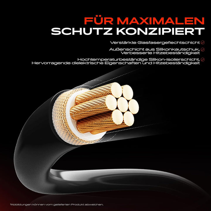 Frankberg 4x Zündleitungssatz Zündkabel Kompatibel mit C-Klasse W202 C180 C200 C220 1.8L-2.2L 1993-1