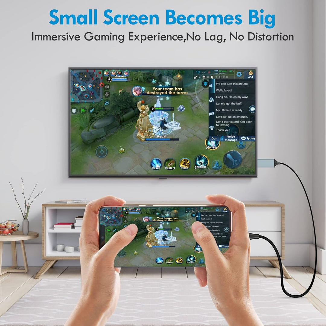 HDMI Kabel für iPhone, 1080P digitales AV Kabel für TV Projektor Monitor kompatibel mit iPhone 14 13