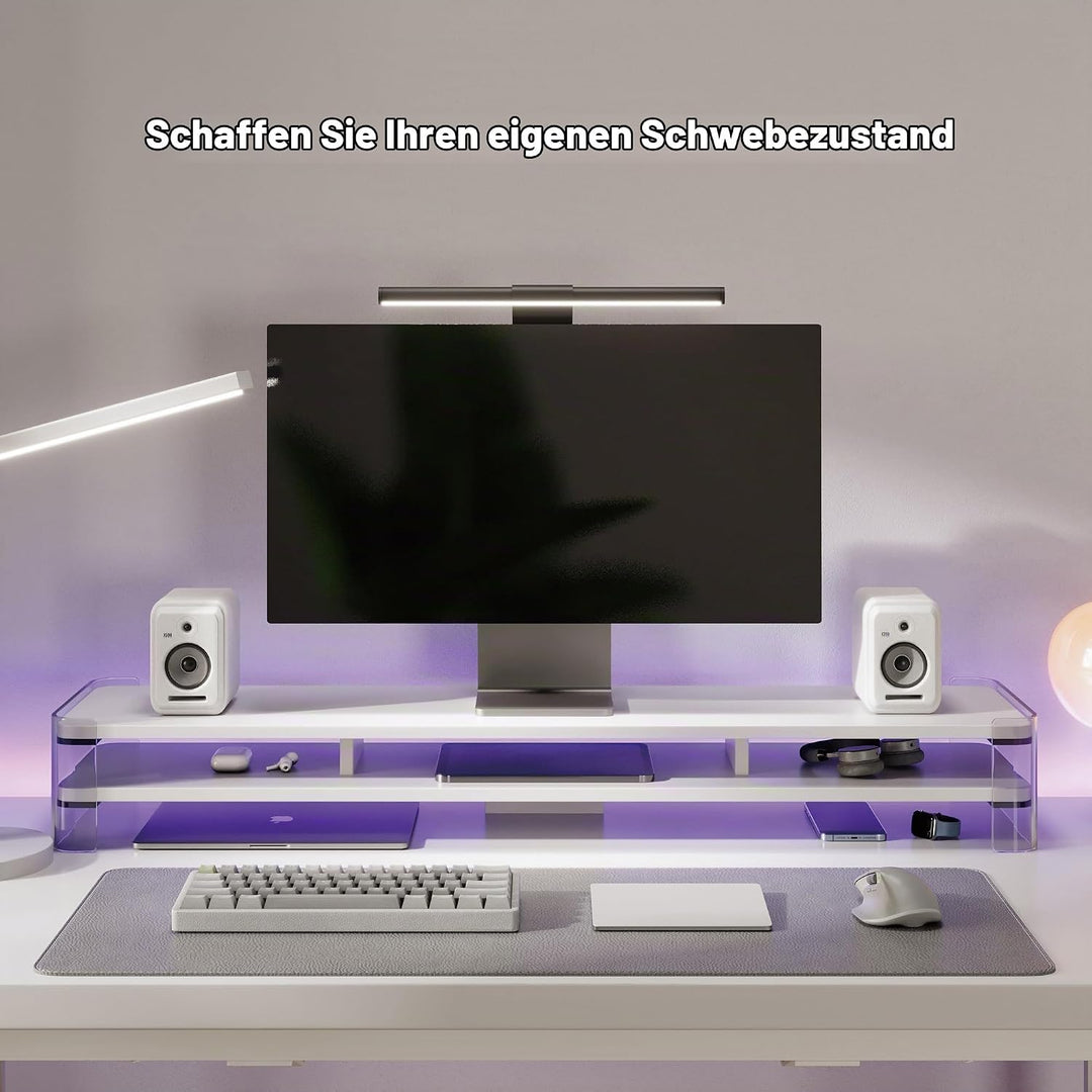 Fenge Dual Monitorständer Riser mit Acrylbein Grosser Computer Bildschirmständer für Laptop/PC/Druck