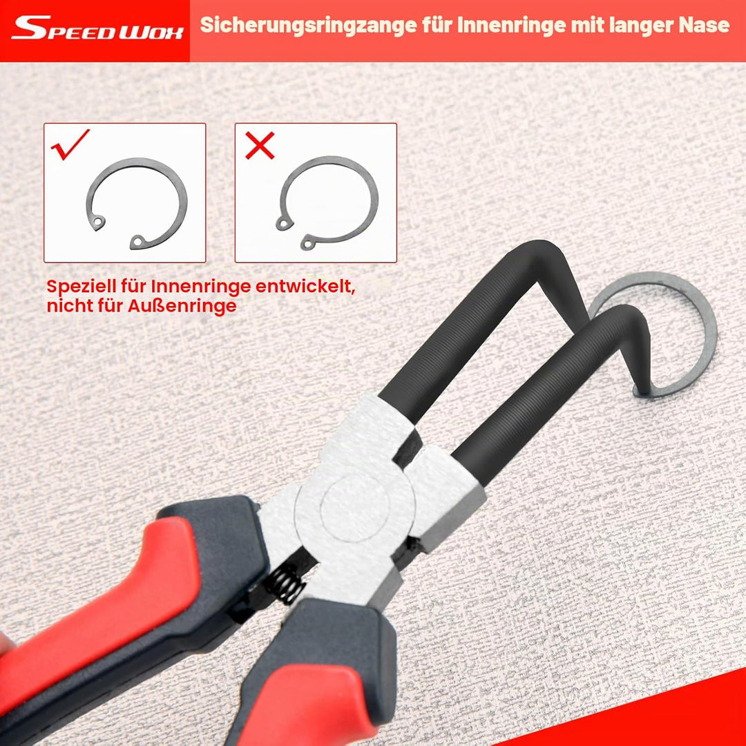 SPEEDWOX Interner Hauptzylinder-Sprengringzange, interner Ringentferner, 90 Grad gebogene Nase, Sich